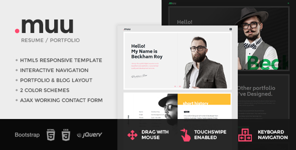 MUU - Unique and Creative Resume / Portfolio Template